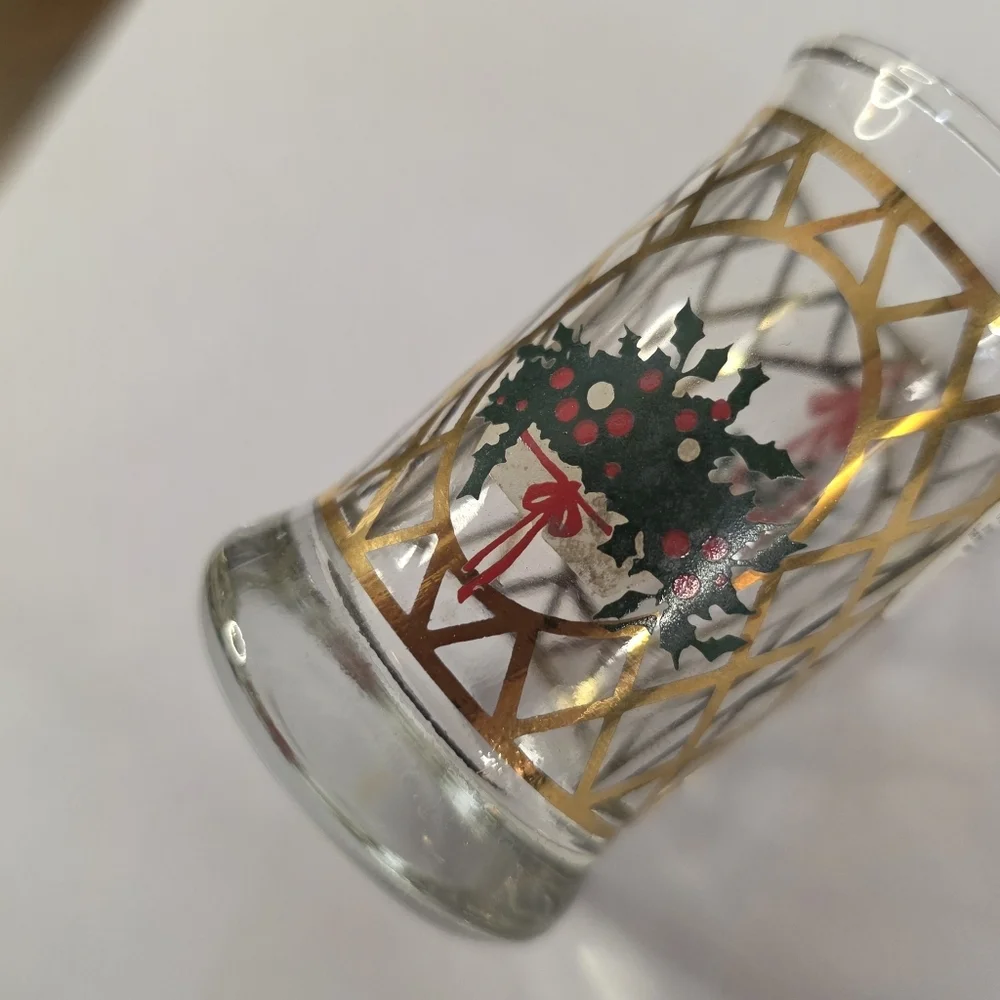 Holmegaard 1989 Christmas Dram Glasses Set of 2 Jette Frølich Holiday Denmark
